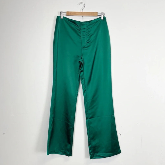 NEW Jason Wu Pants Womens 4 Green Silky Look Dress Pant - Picture 1 of 15